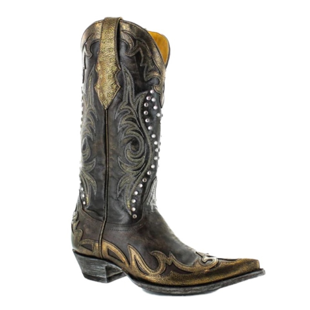 Old Gringo Black and Gold Heeled Boots